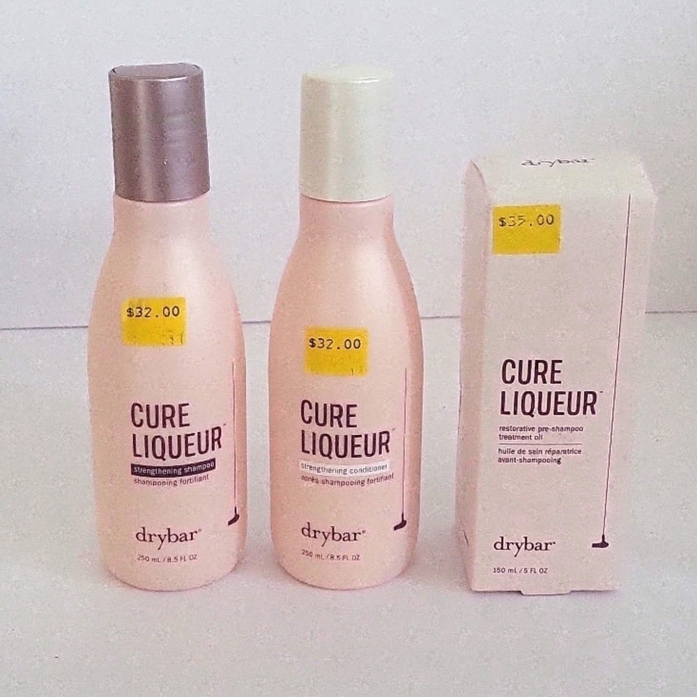 Brand new never used - Dry BarCure Liquer shampoo conditioner & pre shampoo oil
